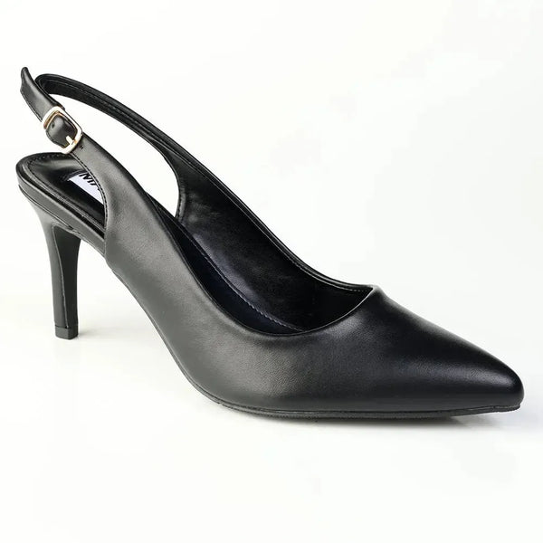 Madison Orsaline Plain Stiletto Slingback - Black