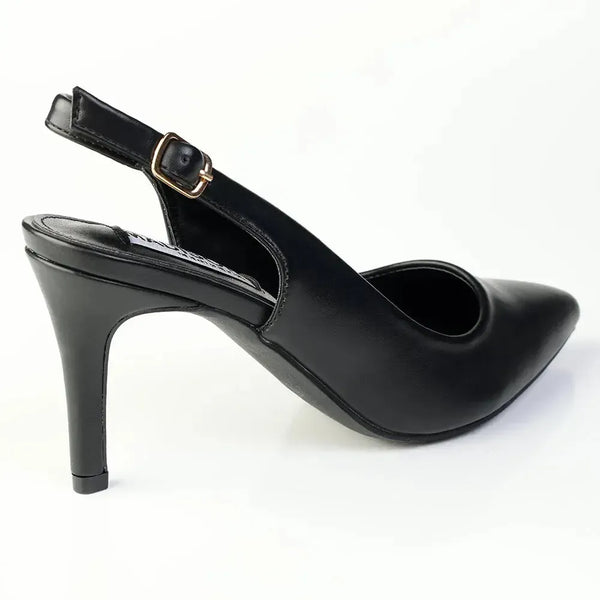 Madison Orsaline Plain Stiletto Slingback - Black