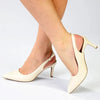 Madison Orsaline Plain Stiletto Slingback - Off White