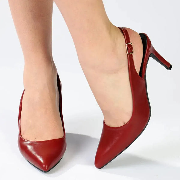 Madison Orsaline Plain Stiletto Slingback - Wine