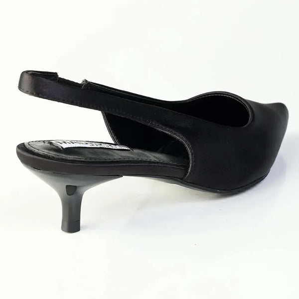 Madison Otto Kitten Heel Slingback - Black