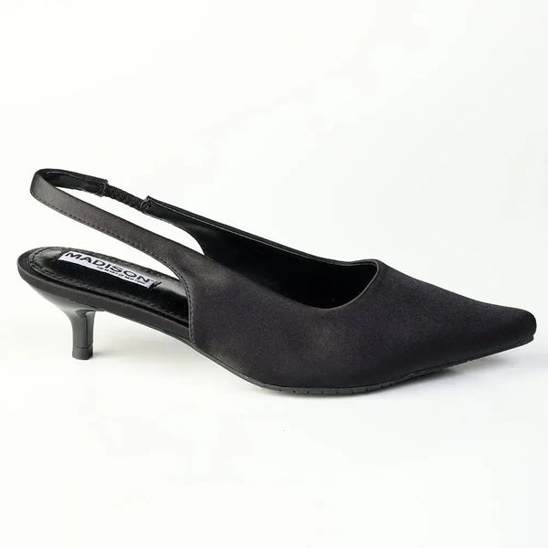 Madison Otto Kitten Heel Slingback - Black