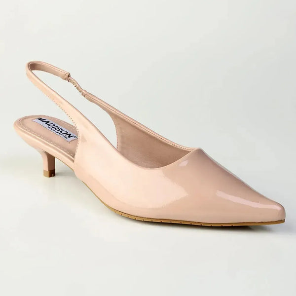 Madison Otto Kitten Heel Slingback - Nude