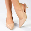Madison Otto Kitten Heel Slingback - Nude
