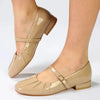 Madison Ozell Pleated Buckle Strap Pump - Nude