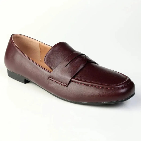 Madison Ozma Loafer With Saddle - Wine