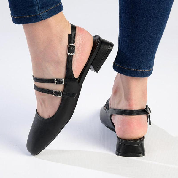 Madison Paisley Low Block Heel - Black-Madison Heart of New York-Buy shoes online