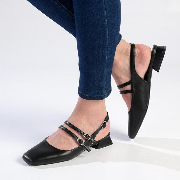Madison Paisley Low Block Heel - Black-Madison Heart of New York-Buy shoes online