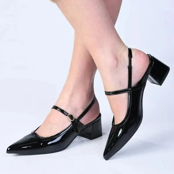 Madison Pally Heel- Black Patent