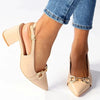 Madison Palmer Block Heel - Nude