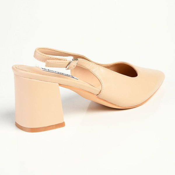 Madison Palmer Slingback Low Block Heel Court - Nude-Madison Heart of New York-Buy shoes online