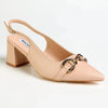 Madison Palmer Trim Block Heel - Nude