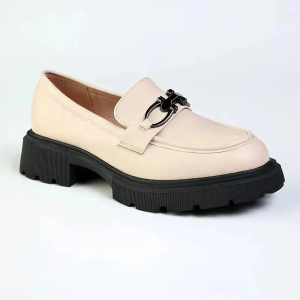 Madison Paris Metal Trim Loafers - Off White