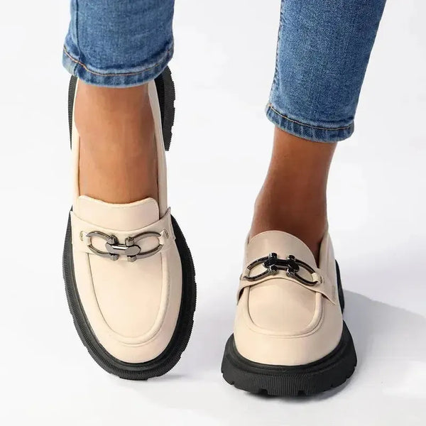 Madison Paris Metal Trim Loafers - Off White