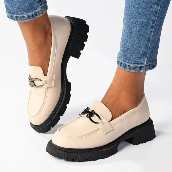 Madison Paris Metal Trim Loafers - Off White