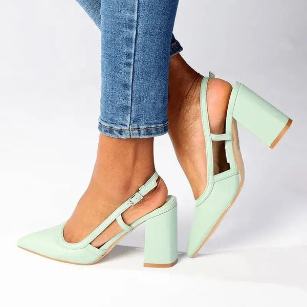 Madison Paula 2 Slingback Block Heel Court - Green
