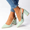 Madison Paula 2 Slingback Block Heel Court - Green