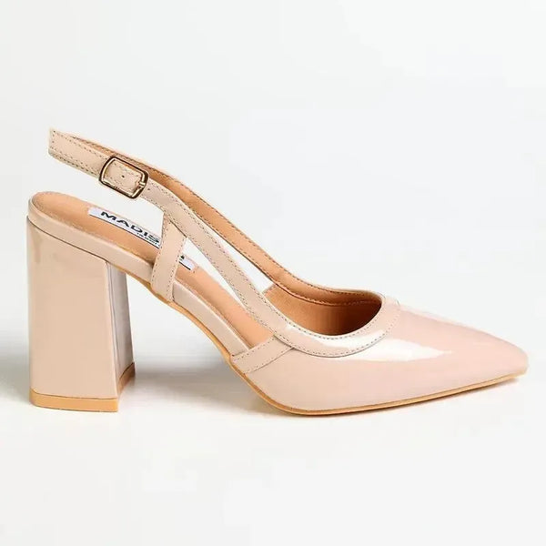 Madison Paula Block Heel - Nude