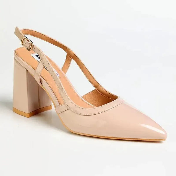 Madison Paula Block Heel - Nude