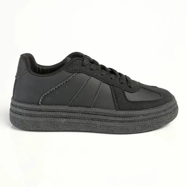 Madison Platform Lace Up Fashion Sneaker - Black
