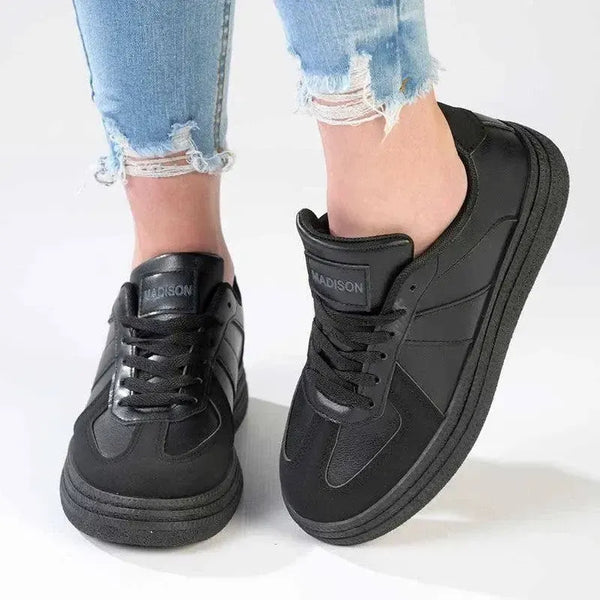 Madison Platform Lace Up Fashion Sneaker - Black