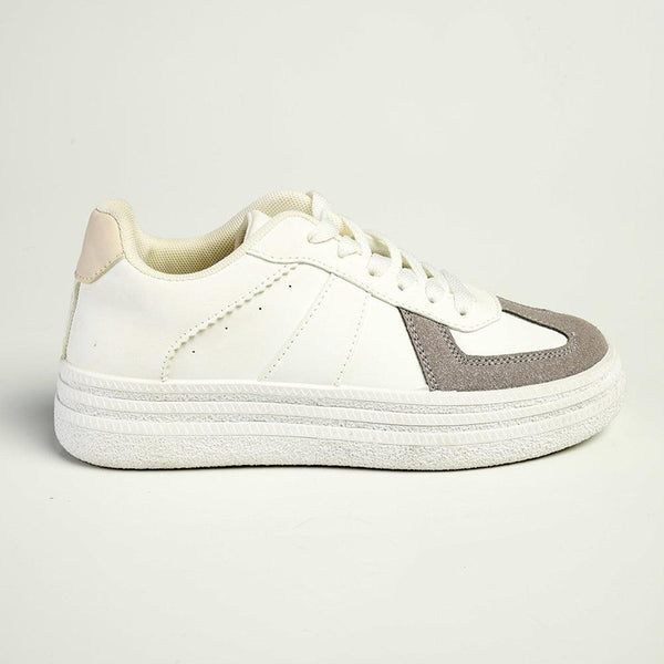 Madison Platform Lace Up Fashion Sneaker - White / Grey-Madison Heart of New York-Buy shoes online