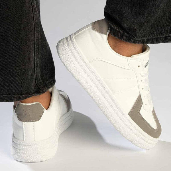 Madison Platform Lace Up Fashion Sneaker - White / Grey-Madison Heart of New York-Buy shoes online
