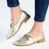 Madison Polly 3 - Gold Metal Trim Loafer - Champagne-Madison Heart of New York-Buy shoes online