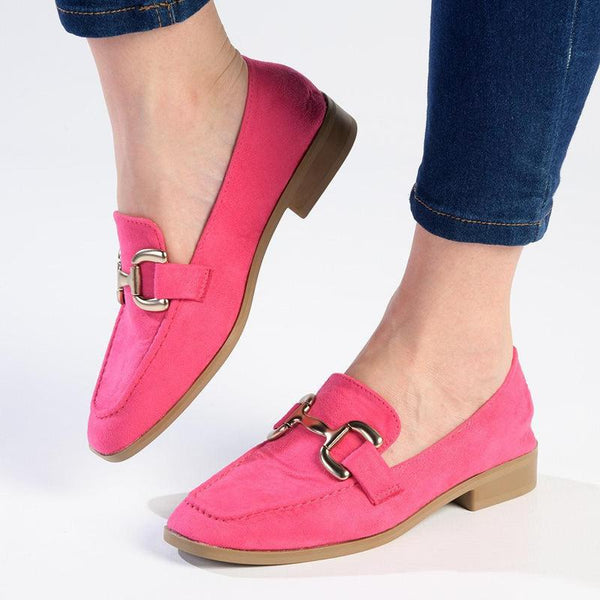 Madison Polly 3 - Gold Metal Trim Loafer - Fuschia-Madison Heart of New York-Buy shoes online