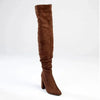 Madison Portia 3 Over Knee Block Heel Boots - Chocolate
