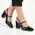 Madison Qia Almond Toe Slingback Block Heel - Black