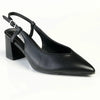 Madison Quest V Vamp Slingback On Medium Block Heel - Black