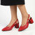 Madison Quest V Vamp Slingback On Medium Block Heel - Dark Red