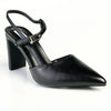 Madison Quill Closed Toe Slingback Block Heel - Black