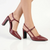 Madison Quill Closed Toe Slingback Block Heel - Burgundy