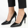 Madison Quinley Stiletto Court - Black Croc