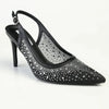 Madison Quinn Closed Toe Slingback Diamond - Black