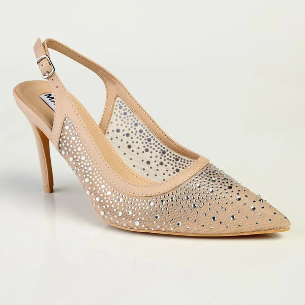 Madison Quinn Closed Toe Slingback Diamond - Nude