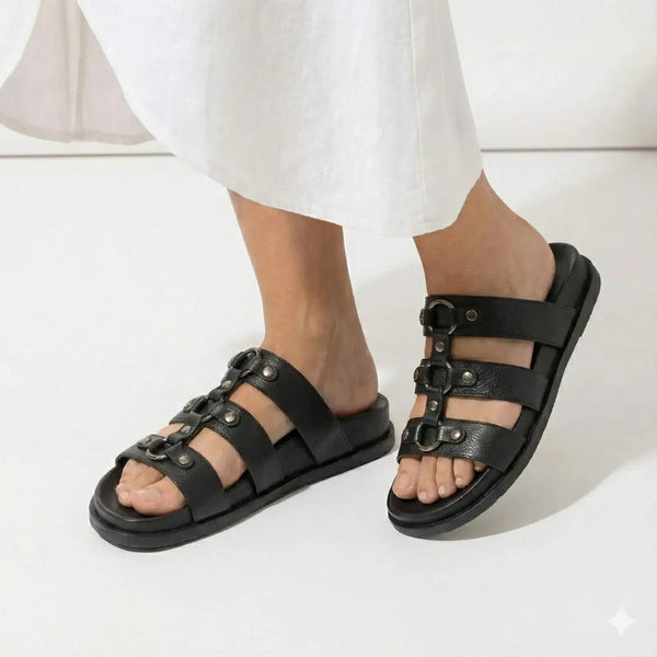 Madison Ring Sandal - Black Mono