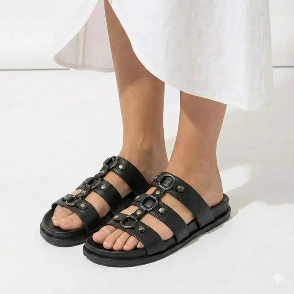Madison Ring Sandal - Black Mono