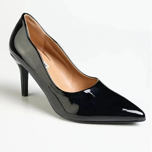 Madison Scalloped Penny Court - Black Patent