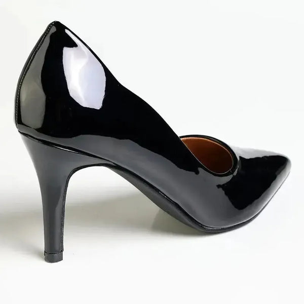 Madison Scalloped Penny Court - Black Patent