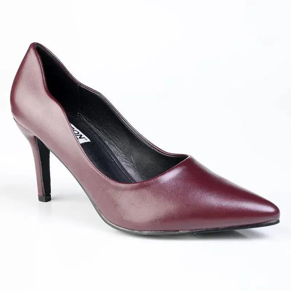 Madison Scalloped Penny Court - Burgundy