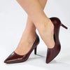 Madison Scalloped Penny Court - Burgundy