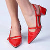 Madison Slingback Court - Red Patent