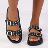 Madison Studded 2 Band Fashion Sandal - Black