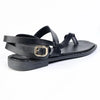 Madison Toe Loop Strappy Flat Sandal - Black