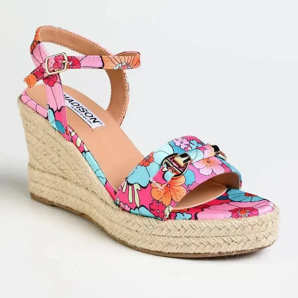 Madison Trimmed Espadrille Wedge - Floral