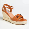 Madison Trimmed Espadrille Wedge - Tan