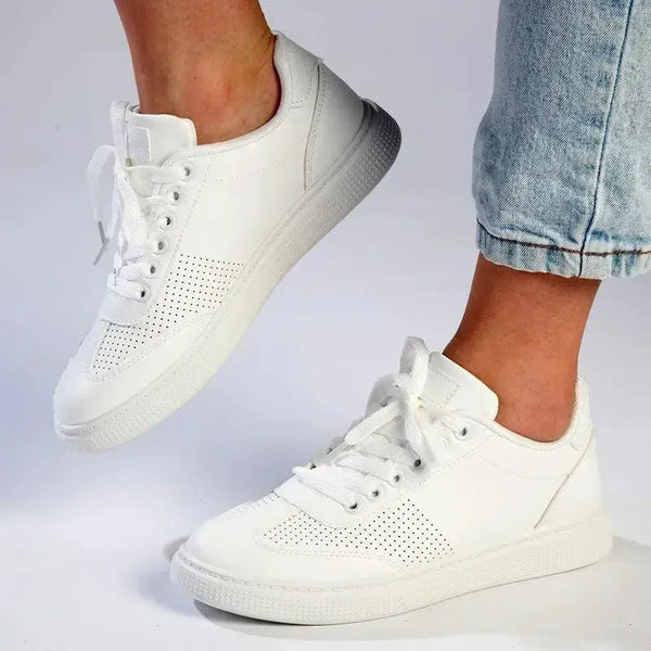 Madison Wing Tip Sneaker - White Mono